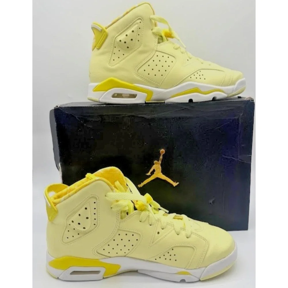 Air Jordan 6 Retro GS Citron Tint Yellow 543390-800 Youth 7Y EU40 w/ Box